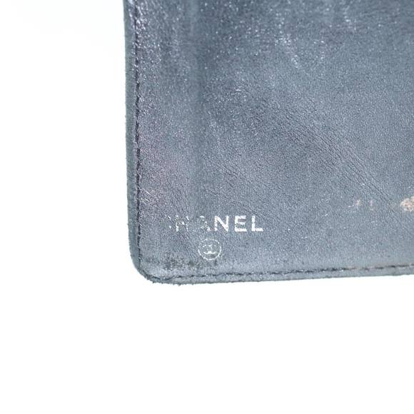 CHANEL Icon Line Wallet Leather Silver CC Auth 61875 - Picture 10 of 16